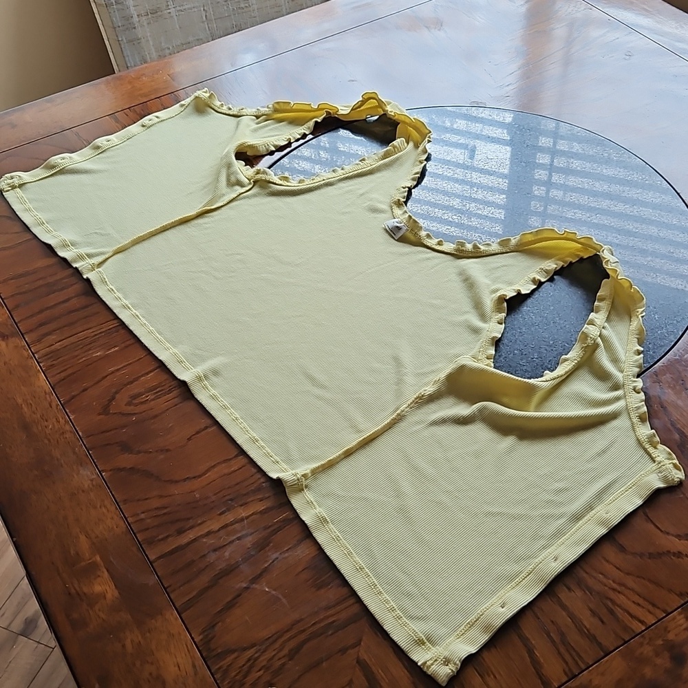 Wilfred Sloane Ruffled Tank Top In Yellow L - Picture 13 of 16